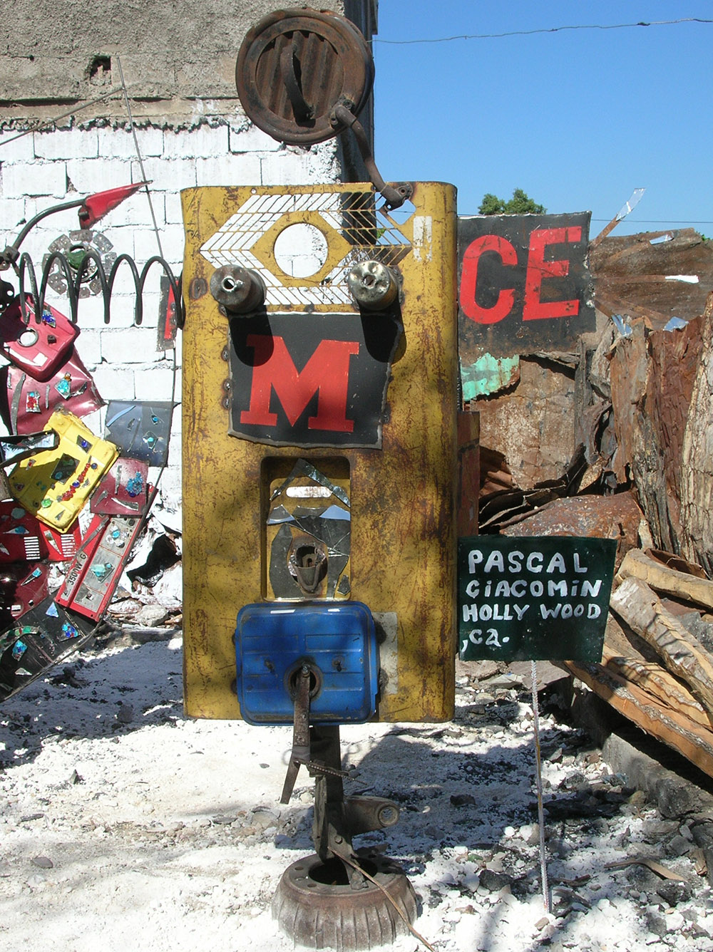 Metal sculpture by Pascal Giacomini at the 2nd Ghetto Biennale