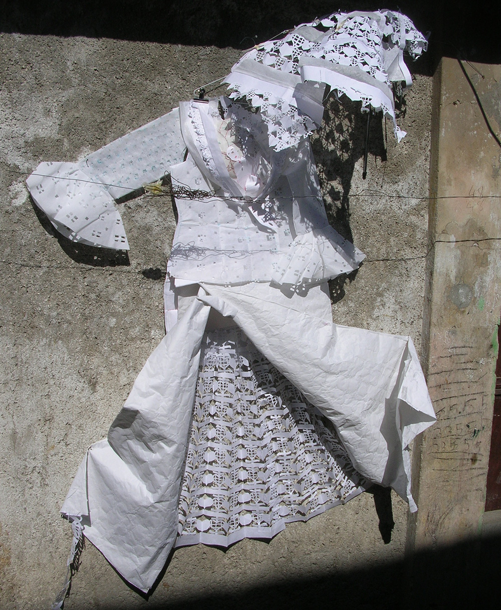 Paper dress by Charlotte Hammond