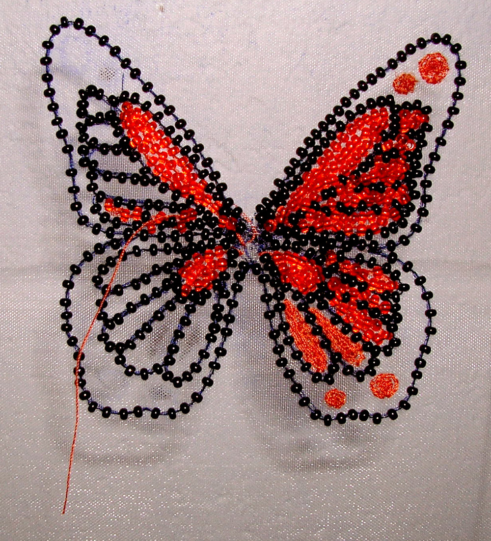 First attempt at tambour beaded butterfly